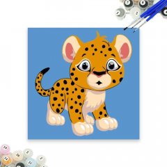 Malování podle čísel pro děti - leopard