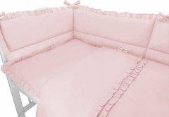 BABY NELLYS 3-dílná sada Mantinel s povlečením, Royal - růžová, 135 x 100 cm