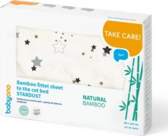 BabyOno Bambusové prostěradlo - Hvězdný prach, 60 x 120 cm, ecru