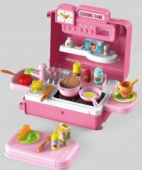 Tulimi Dětská mobilní kuchyňka v kuříku 4 v 1 - 41 ks