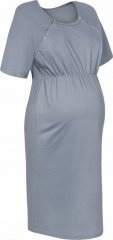 Be MaaMaa Dámská těhotenská/kojící noční košile Luna, šedá, vel. XL
