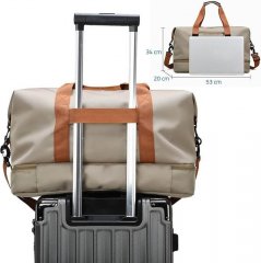 Cestovní taška s popruhem - šedo zelená
