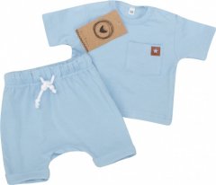 Z&Z 2-dílná sada tričko kr. rukáv, kraťásky s provázkem - modrá