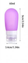 Cestovní silikonová lahvička na tekutiny - Fialová - 60 ml