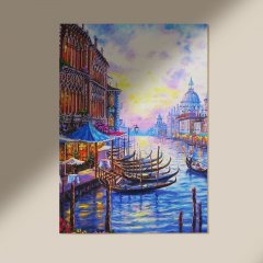 Malování podle čísel - Benátky, vypnuté plátno na rám