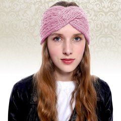 Pletená čelenka - růžová