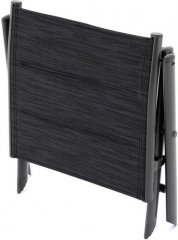 Sklopná hliníková stolička - černá, tmavě šedý rám