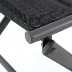 Sklopná hliníková stolička - černá, tmavě šedý rám