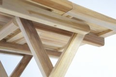 Skládací zahradní stolek DIVERO - týkové dřevo neošetřené - 50 cm