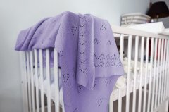 Dětská akrylová deka, dečka Baby Nellys, 90 x 90 cm - jemný vzor - lila