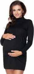 Be MaaMaa Těhotenské mini šaty/tunika se stojáčkem - černé