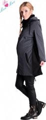 Be MaaMaa Těhotenská softshellová bunda,kabátek - šedá/grafit