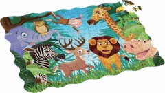 Puzzle zvířata v džungli 208 ks 90x64 cm