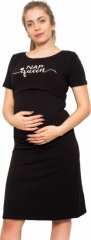 Be MaaMaa Těhotenská, kojící noční košile Queen - černá, vel. L/XL