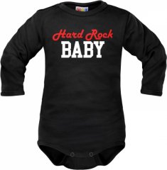 Body dlouhý rukáv Dejna Hard rock Baby - černé, vel. 74