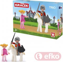 EFKO IGRÁČEK TRIO Princezna, rytíř a bílý kůň set v krabičce STAVEBNICE