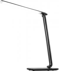 LED stolní lampička stmívatelná, 12W, volba teploty světla, USB, černý lesk