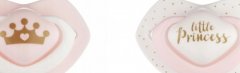 Canpol Babies 2 ks symetrických silikonových dudlíků, 0-6m, Little princess, růžový