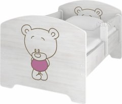 NELLYS Dětská postel BABY BEAR růžový v barvě norské borovice, 160 x 80