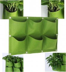 Závěsné textilní květináče - 6 kapes