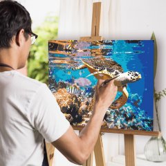 Malování podle čísel - podmořský svět, vypnuté plátno na rám