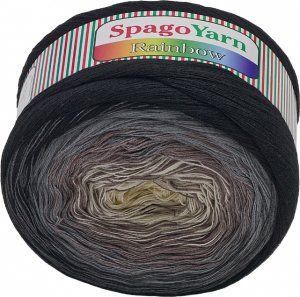 Příze SpagoYarn Rainbow - 250g / 1000 m - smetanová, hnědá, šedá, černá