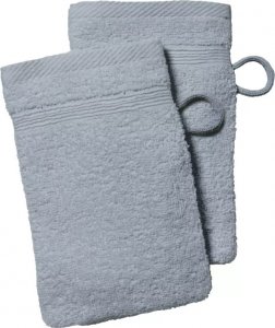 Froté žínka s bordurou šedá (balení 2 ks) 16x21 cm - bavlna