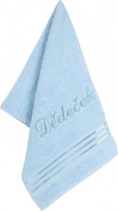 Froté ručník kolekce Linie s výšivkou Dědeček - 50x100 cm - světle modrá