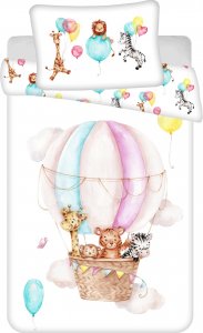 Povlečení do postýlky Zvířátka Flying balloon baby 100x135, 40x60 cm - bavlna