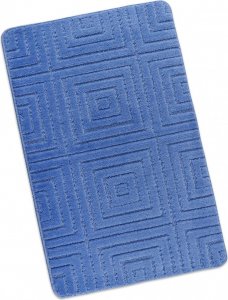 Koupelnová předložka 60x100cm sv. modré čtverce