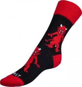 Ponožky Čert - 43-46 - černá, červená