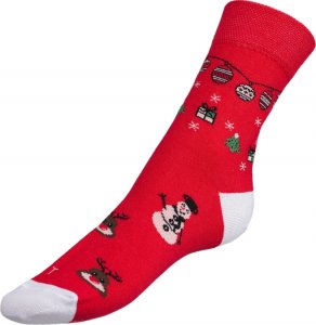 Ponožky Vánoce - 35-38 - červená, bílá