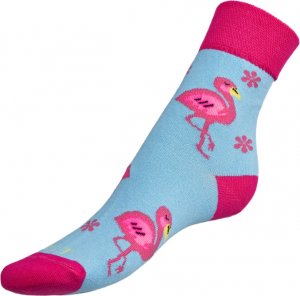 Ponožky Plameňák - 35-38 - modrá, růžová