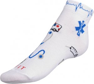 Ponožky nízké Zdravotnictví - 39-42 - bílá,modrá