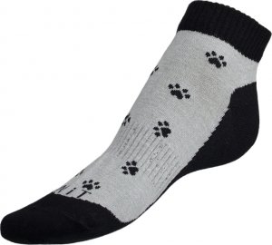 Ponožky nízké Tlapky černé - 39-42 - černá,šedá