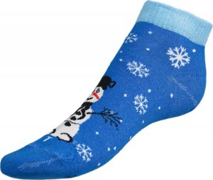Ponožky nízké Vánoce - 35-38 - modrá,bílá