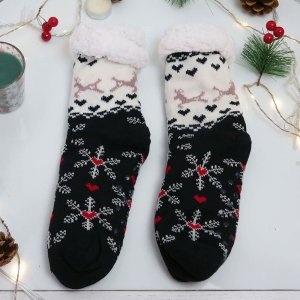Vánoční hřejivé ponožky s kožíškem - zimní čas