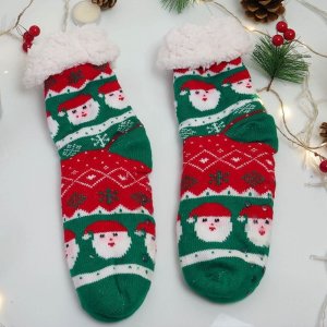 Vánoční hřejivé ponožky s kožíškem - Santa Claus