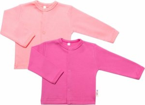 Baby Nellys Sada 2 bavlněných košilek, Basic Pastel, růžová/meruňková, vel. 74