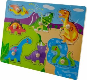 Tulimi Dřevěné zábavné puzzle vkládací - Dinosauři