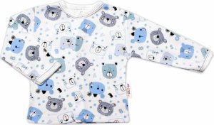 Baby Nellys Kojenecká košilka, New Teddy, modrá barva, vel. 62