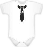 Baby Dejna Body kr. rukávek s potiskem kravaty - bílé