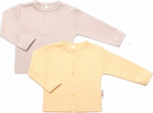 Baby Nellys Sada 2 bavlněných košilek, Basic Pastel, žlutá/béžová, vel. 68