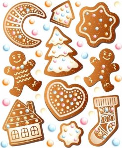 Tulimi Barevná, veselá nažehlovačka Christmas Cookie - velký arch