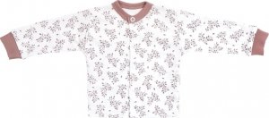 Mamatti Novorozenecká bavlněná košilka, kabátek, Happy - bílá s potiskem, vel. 68