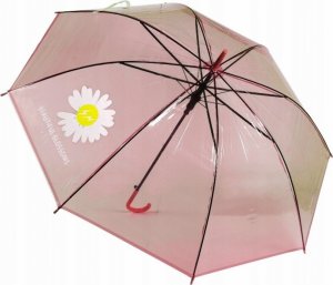 Tulimi Dětský průhledný holový deštník Kopretina - růžový