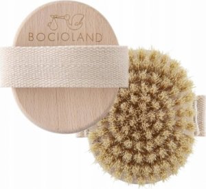 BocioLand Masážní dřevěný kartáč s pevným přírodním vlasem, přírodní