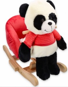GrandS Houpací Panda s melodií - bílo, černá, růžová
