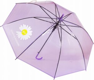 Tulimi Dětský průhledný holový deštník Kopretina - fialový