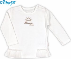 BIO kojenecké bavlněné tričko NICOL PRINCEZNA - dlouhý rukáv, vel. 56
